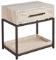 Universal Explore Home™ New Modern Dove Bronze/White Travertine Nightstand-0