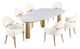 Furniture of America® Northam White Dining Table with Matte Gold Base-2