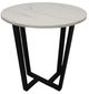 American Wholesale Furniture Fuji White End Table with Black Base-0