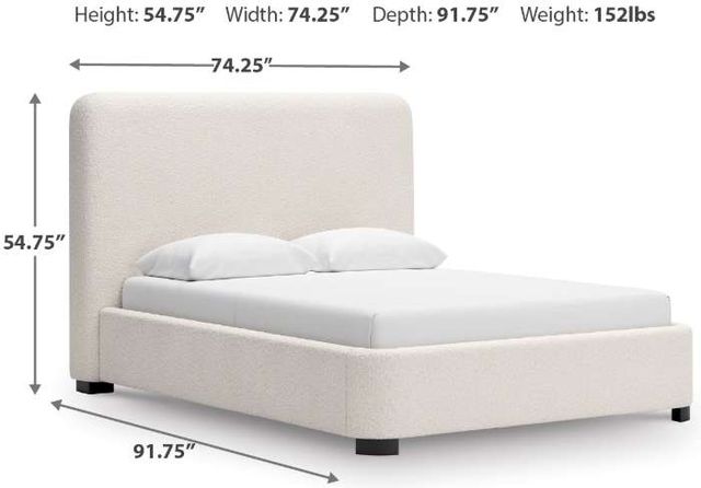 Signature Design by Ashley® Whittgate Beige Queen Upholstered Panel Bed-3