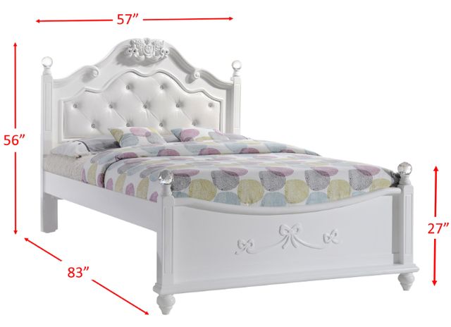 Elements International Alana 4-Piece White Youth Full Platform Bedroom Set-1