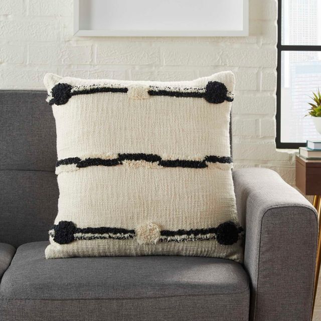 Nourison Home™ Lifestyles Black Ivory 18" Throw Pillow-1