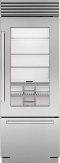 front view of the Sub-Zero® Classic Series 30 in. 17.0 Cu. Ft. Stainless Steel Built In Bottom Freezer Refrigerator
