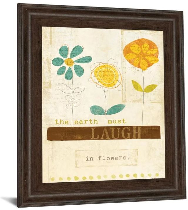 Classy Art Laugh in Flowers by Mollie B Framed Print Wall Art-1