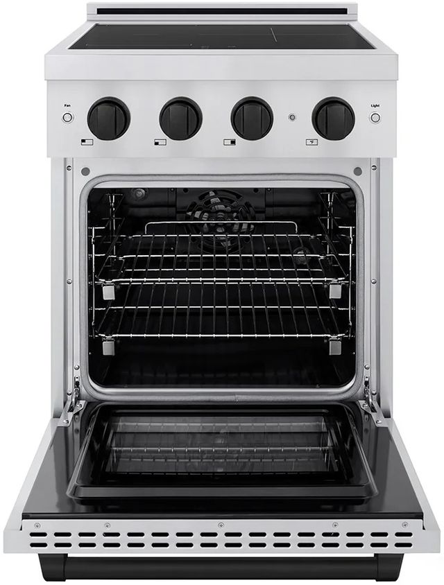 ZLINE Autograph Edition Paramount 24" Stainless Steel Pro Style Induction Range with Matte Black Accents-1