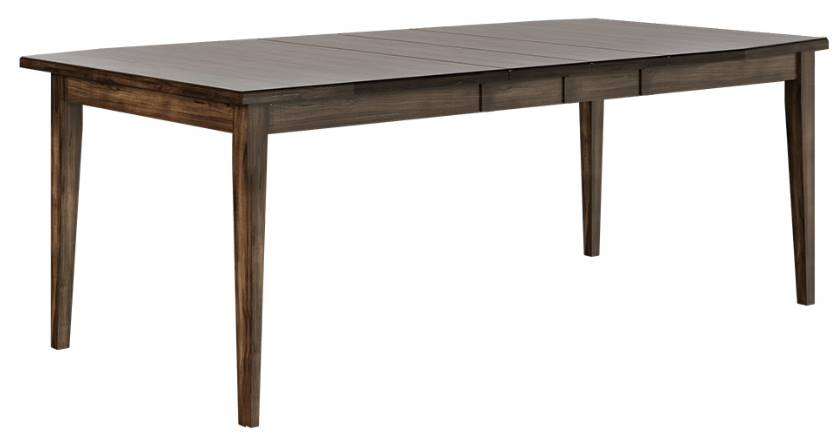 Country View Woodworking Customizable Jasper Hickory Top 65" Dining Table with 1-Leaf and Brown Maple Legs