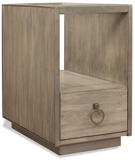 Riverside Furniture Sophie Natural Chairside Table with Glass Top-3