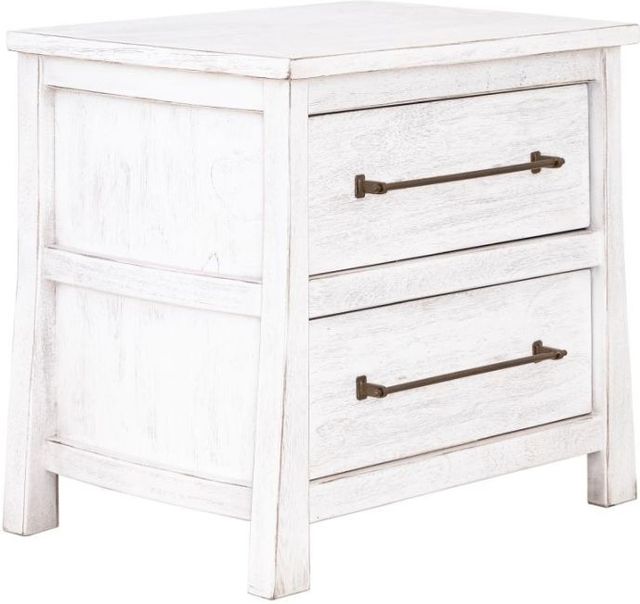 International Furniture Direct White Roots White Nightstand-0