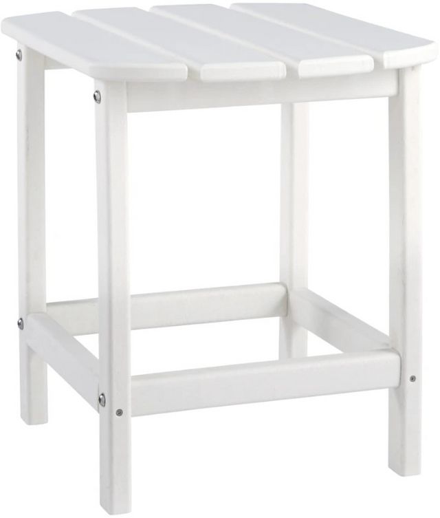 Signature Design by Ashley® Sundown Treasure White Plastic Outdoor Rectangular End Table-0