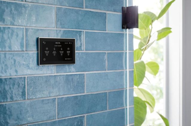 Delta SteamScape™ Deluxe System Lumicoat® Black Stainless Square Digital Steam Package-1