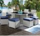 ACME Furniture Paitalyi 9-Piece Blue/Gray Fabric/Wicker Outdoor Bistro Set-1