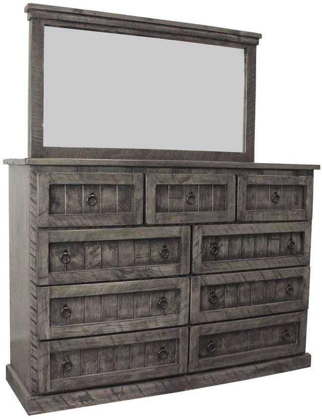 American Heartland Manufacturing Rustic Barnwood Dresser and Mirror-0