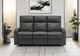 Monarch Specialties Inc. Grey Faux Leather Manual Reclining Sofa with Cupholders-1