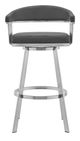 Armen Living Chelsea Gray/Silver 26" Swivel Counter Stool-1