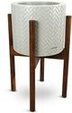 Le Present Century Chevron Grey 27" Planter-0