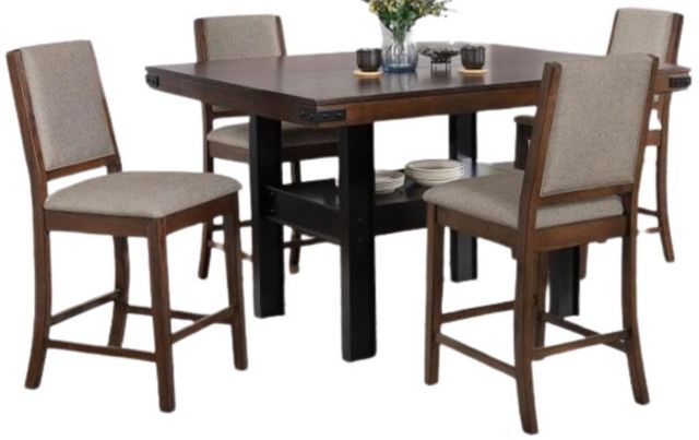 Coaster® Patterson 5-Piece Black/Mango Oak Counter Height Dining Set