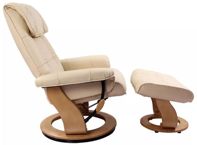 BenchMaster Caribbean Line Ventura II Cream Manual Recliner with Ottoman Set-2