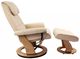 BenchMaster Caribbean Line Ventura II Cream Manual Recliner with Ottoman Set-2