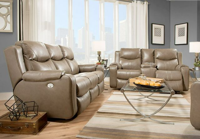 Southern Motion™ Customizable Marvel Manual Double Reclining Loveseat with Console-1