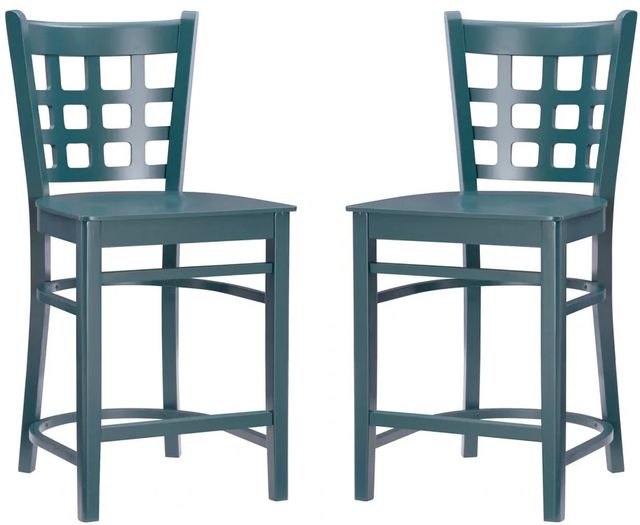 Linon Luna 2-Piece Hunter Green Counter Stool-0