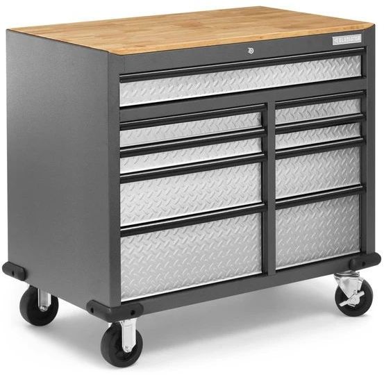 Gladiator® 41" Hammered Granite 9-Drawer Mobile Tool Workbench-1