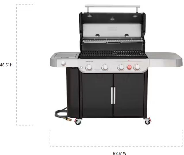 Weber® Genesis 4-Burner Black Freestanding Natural Gas Grill-1