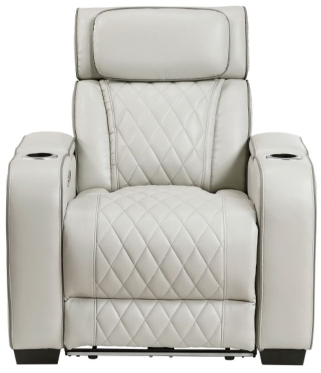 Homelegance® Fairway Taupe Power Recliner with Power Headrest-2