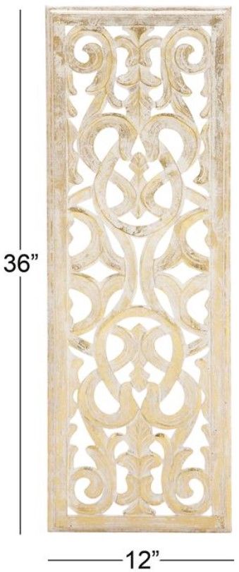 Deco Marche Scroll Gold 36" Wall Art Panel-2