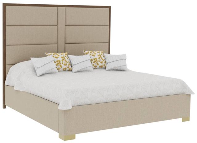 Country View Woodworking Customizable Verrado 6B Queen Panel Bed with Metal Feet on Footboard-0