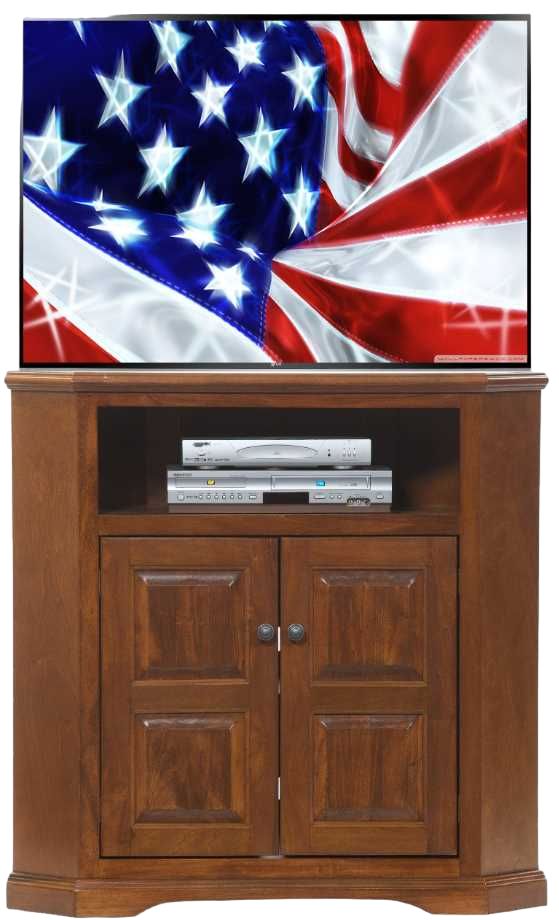American Heartland Manufacturing Poplar 42" Tall Corner TV Stand-1