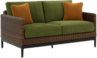 Signature Design by Ashley® Horizon Hall Brown/Green Aluminum Outdoor Loveseat 