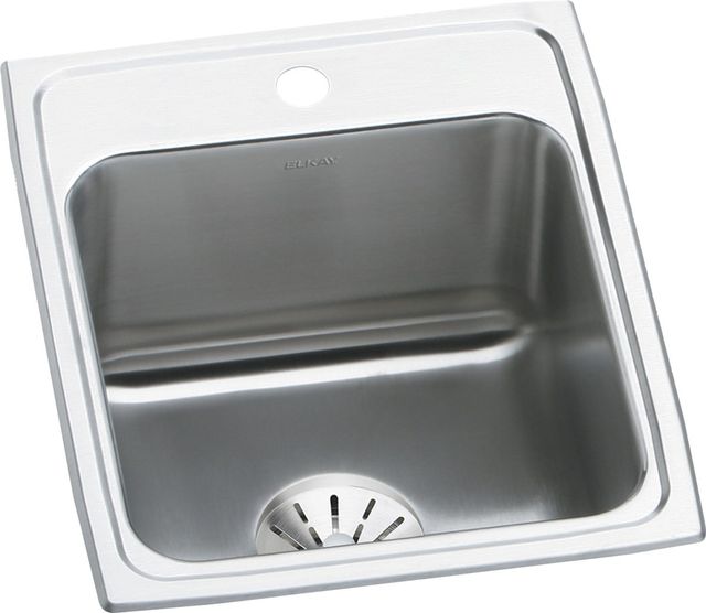 Elkay Lustertone® Classic Lustrous Satin 17" x 22" x 10-1/8" 1-Hole Single Bowl Drop-In Sink with Perfect Drain®-0