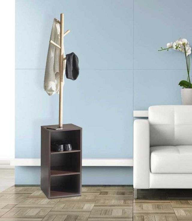 Adesso® Hutch Natural/Walnut Storage Coat Rack-2