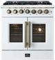 FORNO® Galiano Alta Qualita 30" White Pro Style Dual Fuel Range -0