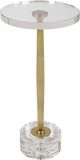 Uttermost® Groove Crystal Top Drink Table with Brushed Gold Base-0