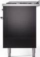 Ilve® Nostalgie II Series 60" Glossy Black Pro Style Dual Fuel Range-4