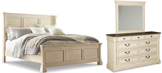 Signature Design by Ashley® Bolanburg 3-Piece Antique White California King Panel Bed Set-0