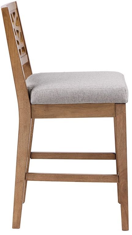 Olliix by INK+IVY Light Grey Crackle Bar Stool-2