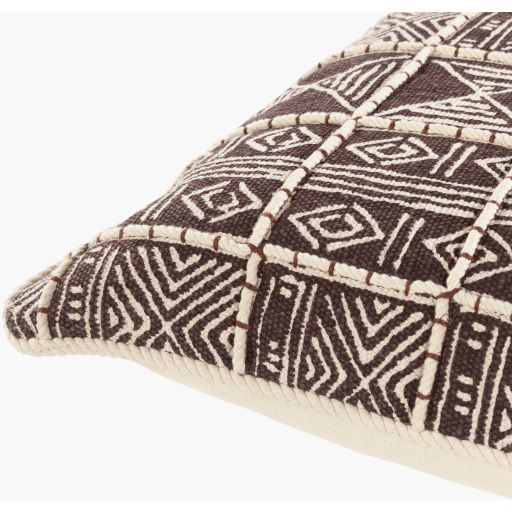 Surya Binga Dark Brown 20"x20" Toss Pillow with Polyester Insert-1