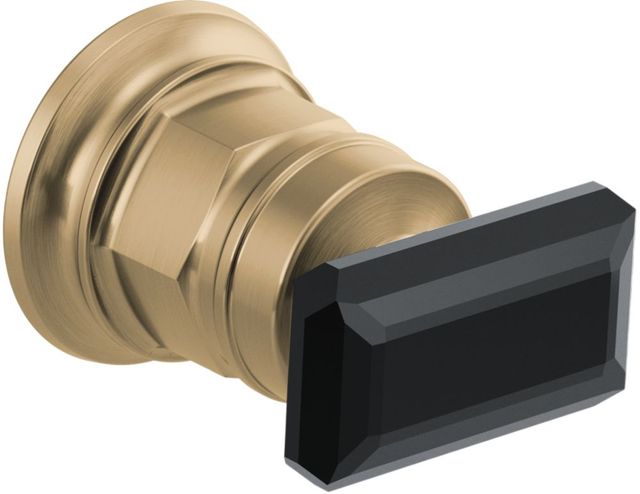 Brizo Invari® Brilliance® Luxe Gold Wall Mount Lavatory Knob Handle Kit with Black Crystal Accent-0