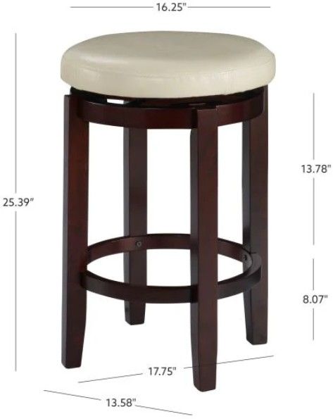 Linon Maya Beige Counter Stool-2