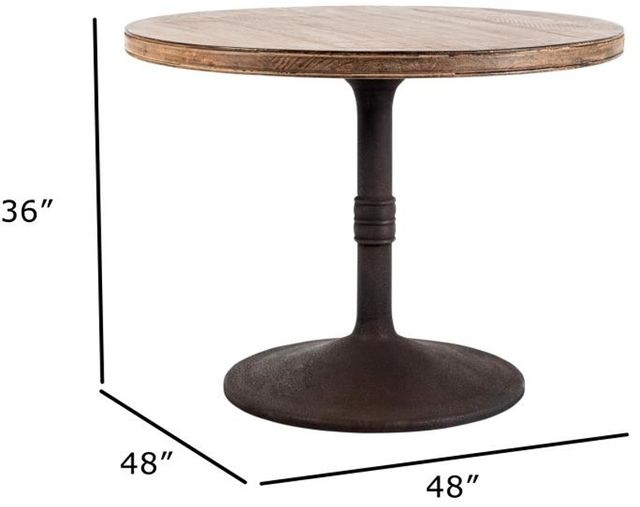 Nest Home Collections Sadie Antique Natural 48" Counter Table with Iron Base-2