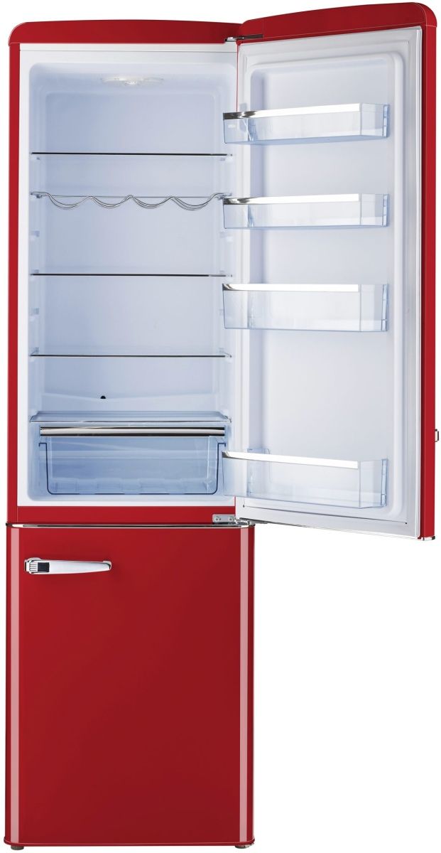 Unique® Appliances Classic Retro 22" 8.7 Cu. Ft. Candy Red Counter Depth Bottom Freezer Refrigerator-3