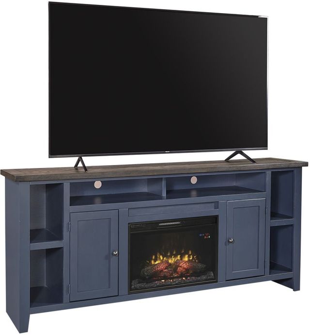 aspenhome® Eastport Malta Blue 84" Fireplace Console-0