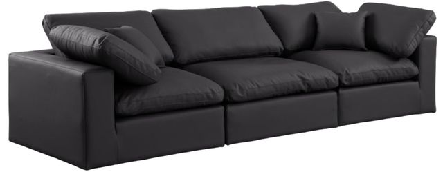 Meridian Furniture Comfy 3-Piece Black Sofa-0