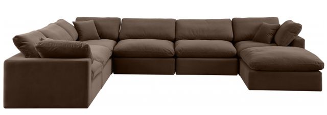 Meridian Furniture Comfy 7-Piece Brown Velvet Sectional-1