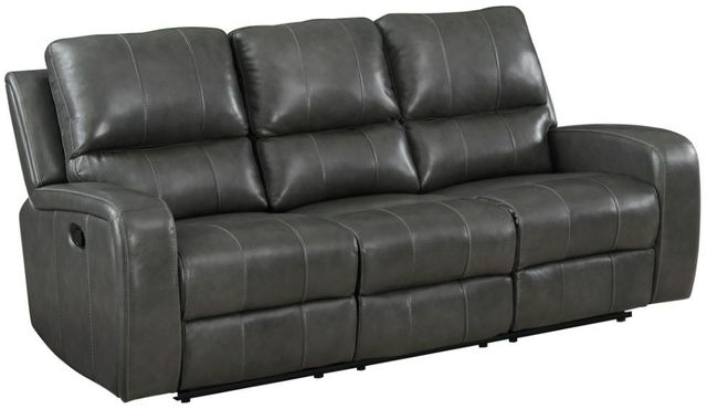 New Classic® Home Furnishings Linton Dark Gray Dual Manual Reclining Sofa-0