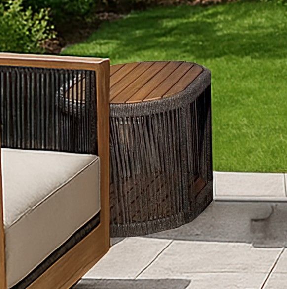 New Classic® Home Furnishings Veranda Natural Wicker Outdoor Patio End Table-1
