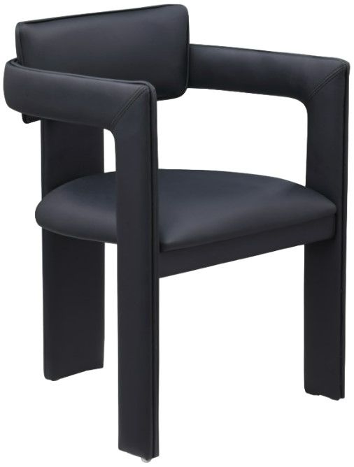 Meridian Furniture Brenda Black Vegan Leather Upholstered Dining Chair-0