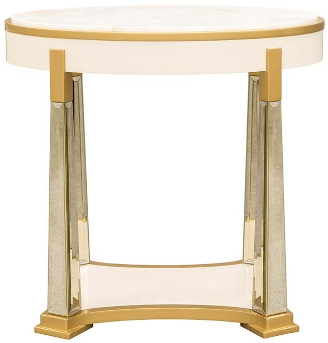 Michael Amini® Scotts Square Light Champagne End Table-1